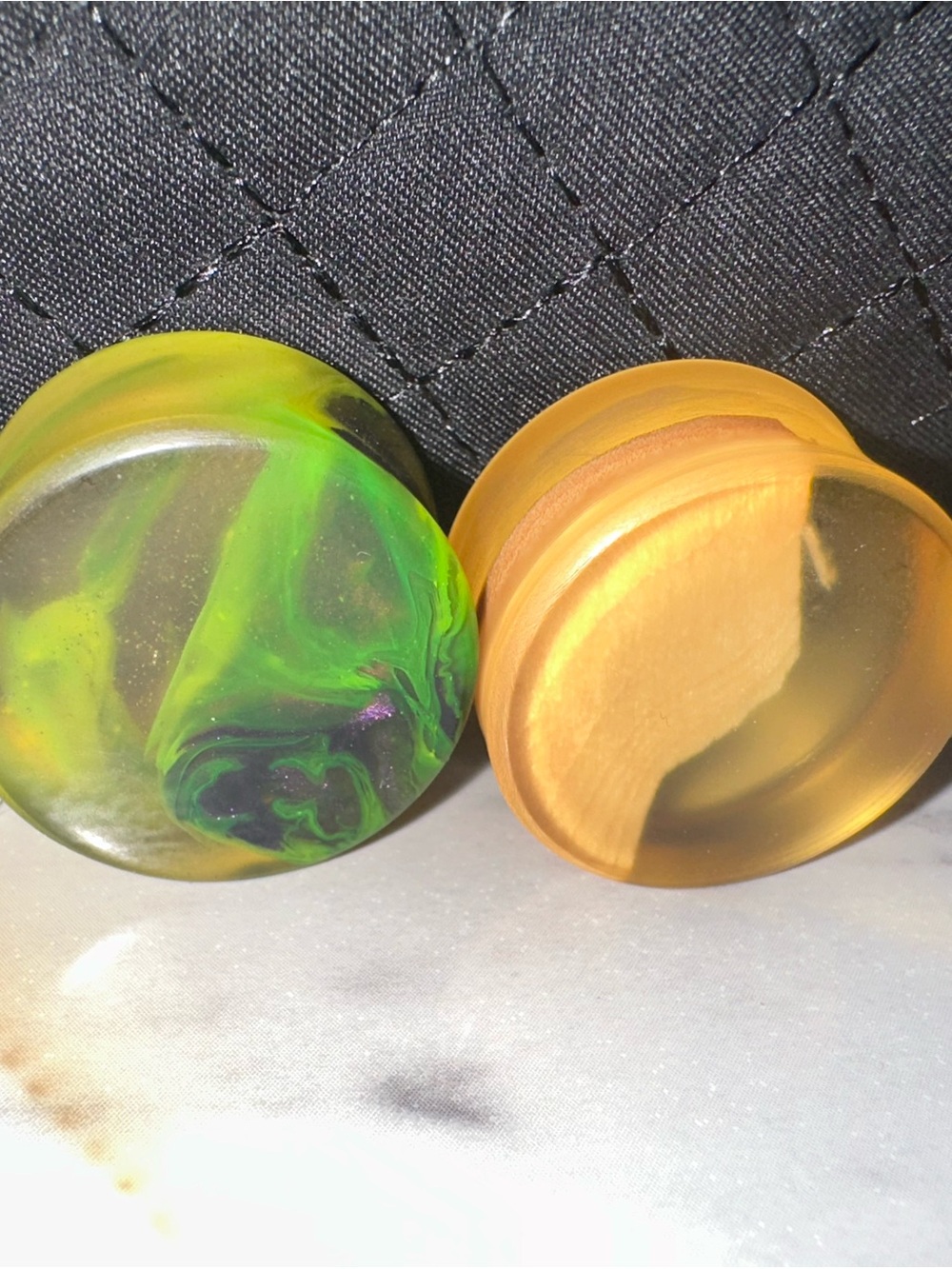 25mm Green Swirl Resin Plugs